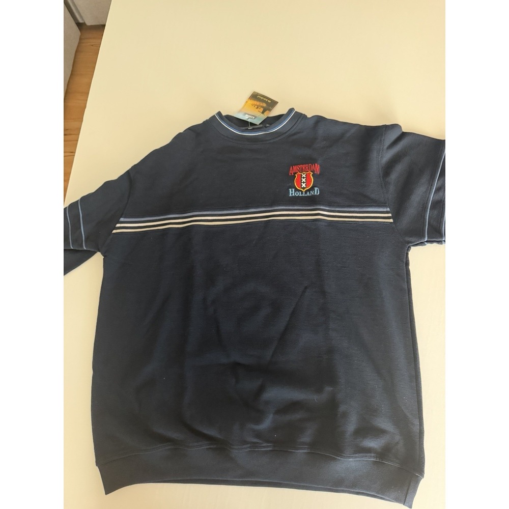 KEMME Amsterdam Holland Crewneck Sweatshirt Navy Embroidered XL NWT